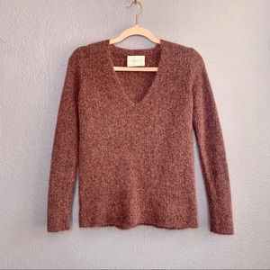 Just Female Knit Sweater V-neck Wool Mohair Blend